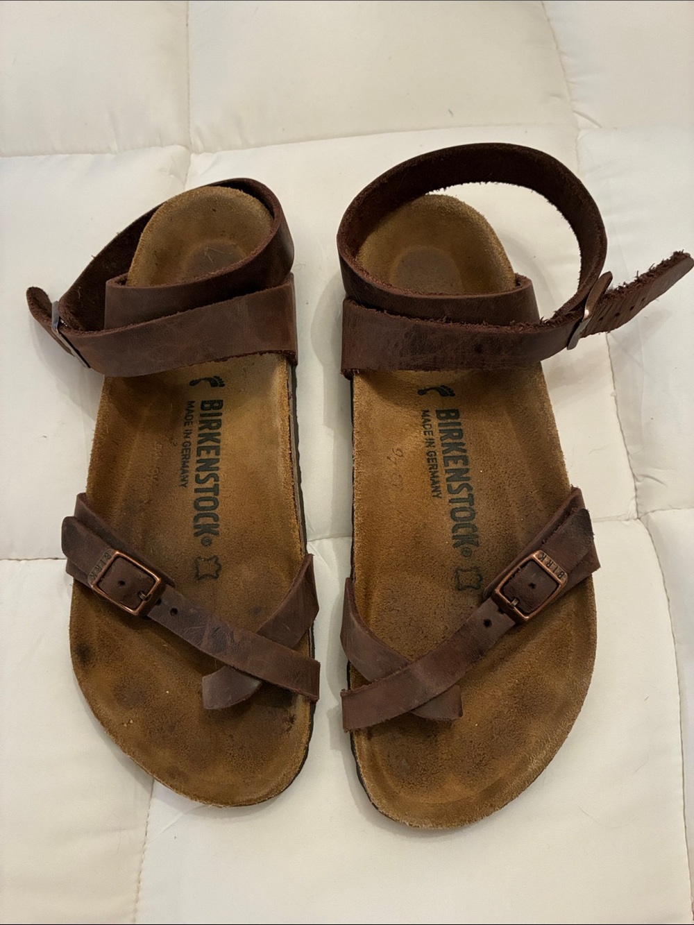 Birkenstock Yara Oiled Leather Adjustable Ankle Strap Sandals